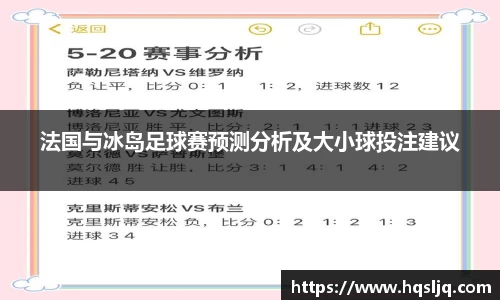 法国与冰岛足球赛预测分析及大小球投注建议
